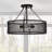 3-Light Matte Black Drum Farmhouse Semi-Flush Mount