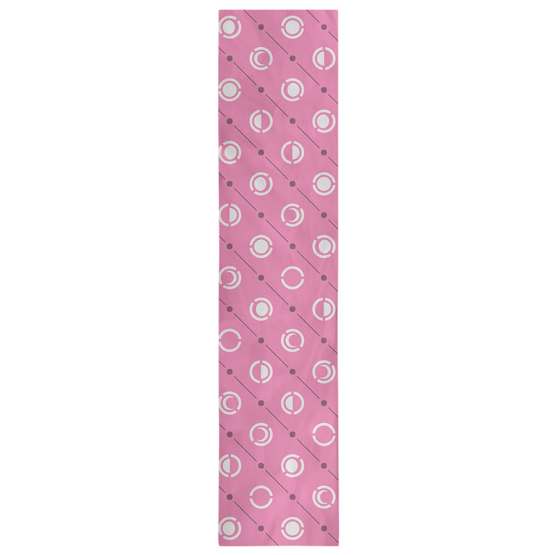 Classic Moon Phases Table Runner, 16" x 72", Pink/Black/White