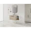 Meuble-lavabo moderne 42 po avec lavabo d'art en céramique, dalle de pierre blanche et petites tablettes de rangement, porte à fermeture douce-557547328
