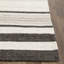 Tapis noir / brun clair en laine / coton tissé à la main à plat à rayures Emek-1629928090