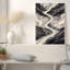 Art mural sur toile paysage topographique monochrome rivière et arbres dénudés-1990080589