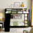 Black Bunk Bed With And Slide, Metal Frame Configuration, Space - Saving Design For Small Rooms, Guardrails Easy Assembly Assignment In Black, Slide Arrangement Scheme, 'S Bedrooms, Secure Sleep,