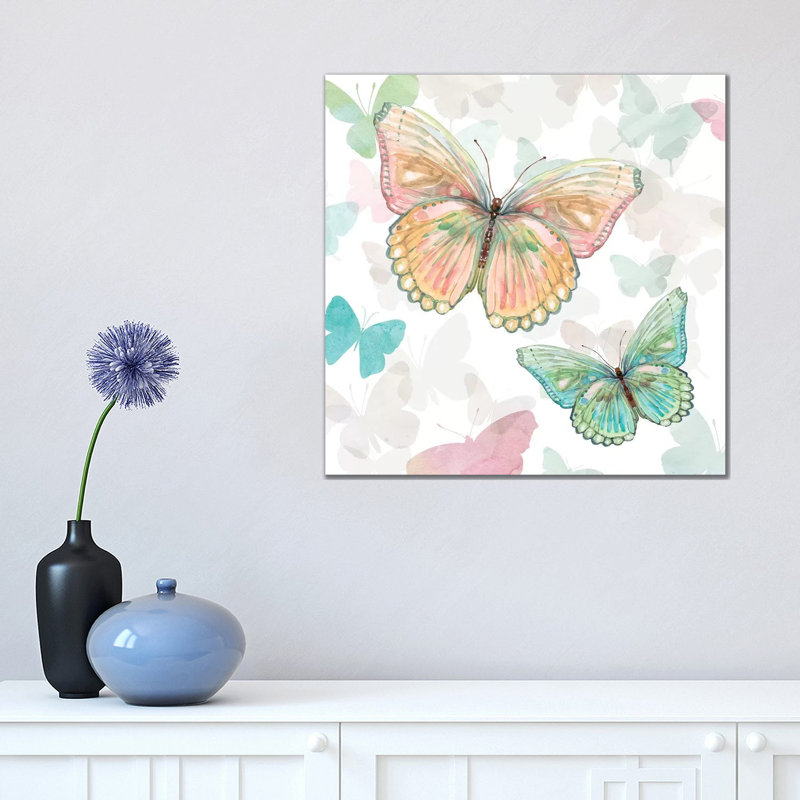 Asbury Garden Butterflies I by Carol Robinson - Print on Canvas, 45.72 cm H x 45.72 cm W x 1.91 cm D, Wrapped Canvas