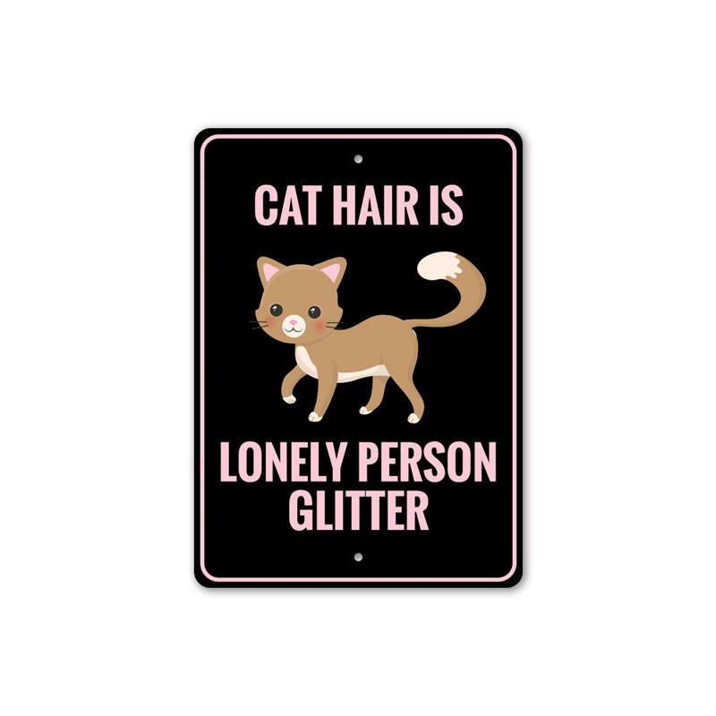 Enseigne de chat en aluminium, H 18 po x l 12 po x P 0,06 po