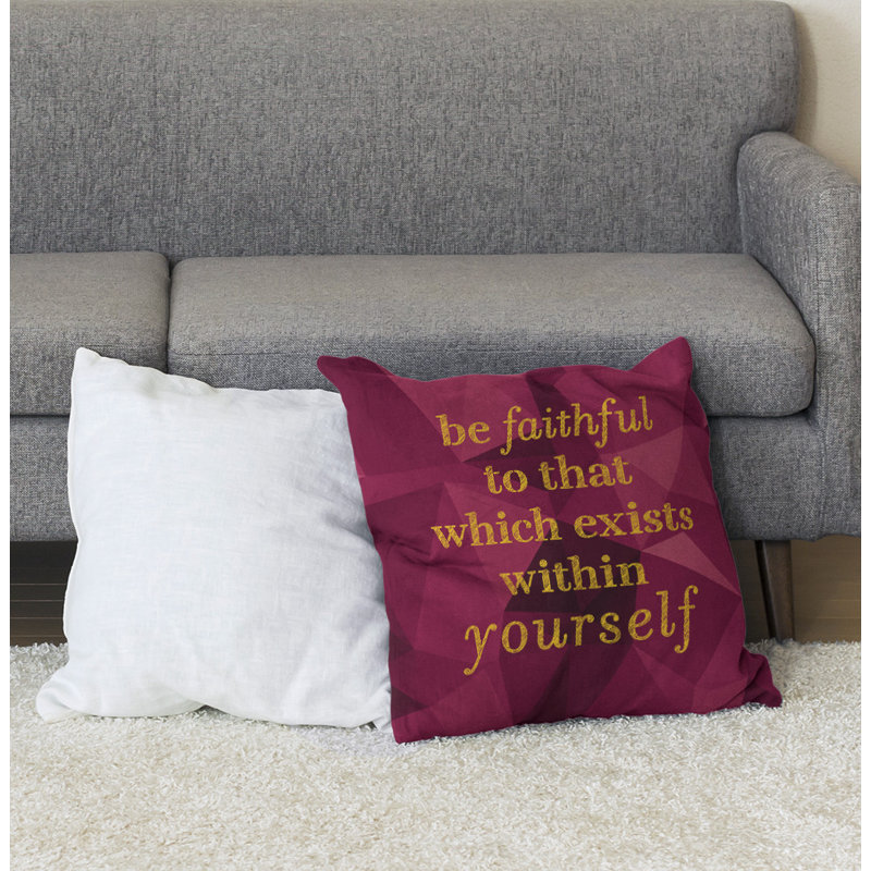  Coussin de sol Gemstone Be Faithful to Yourself, H 28 po x l 28 po, Spinelle / or
