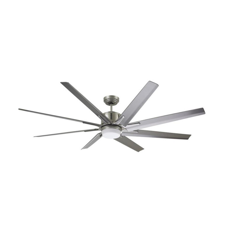 Kenja 72'' Ceiling Fan with LED Lights, Platinum with Driftwood Blades