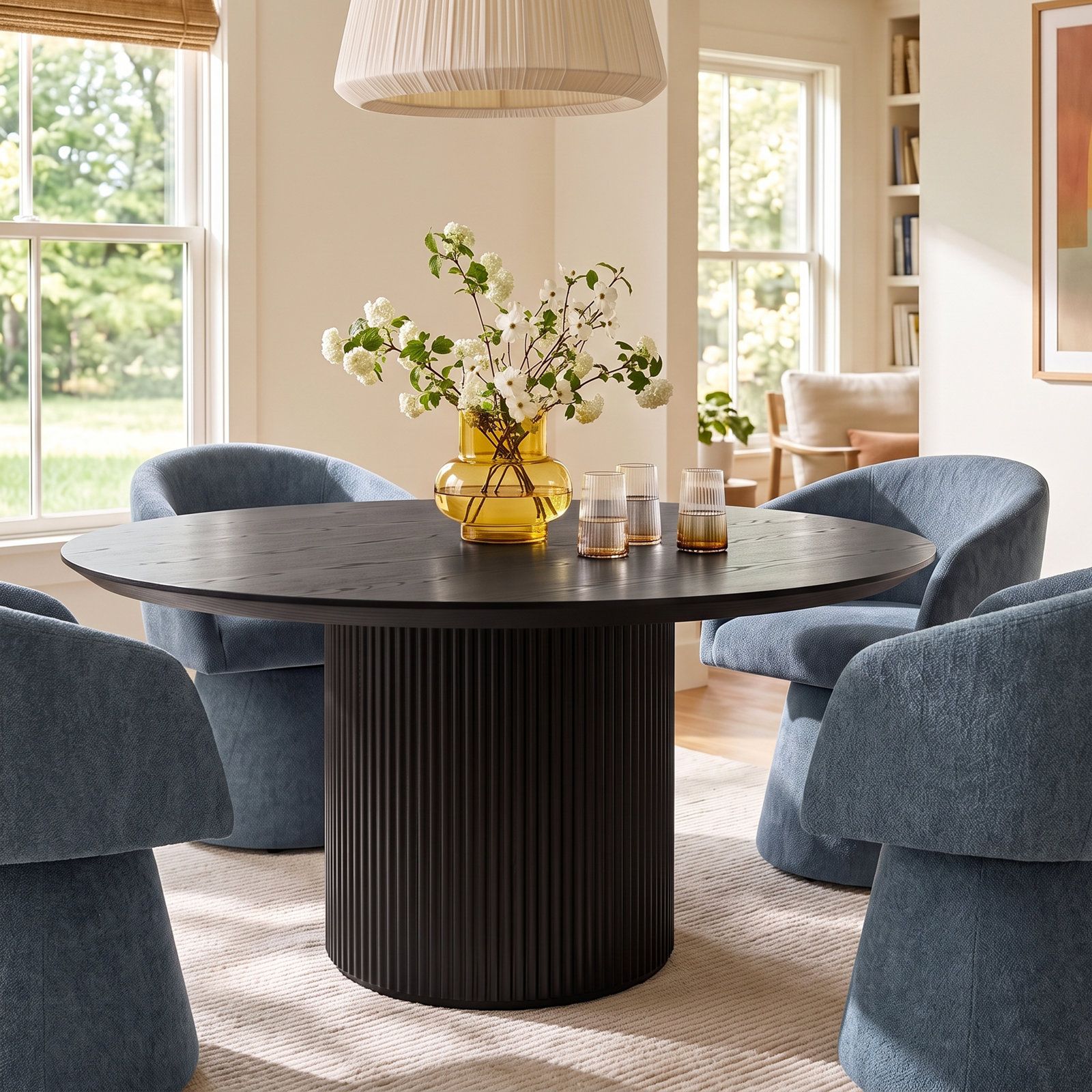 Anela 71'' Round Dining Table, Ebano