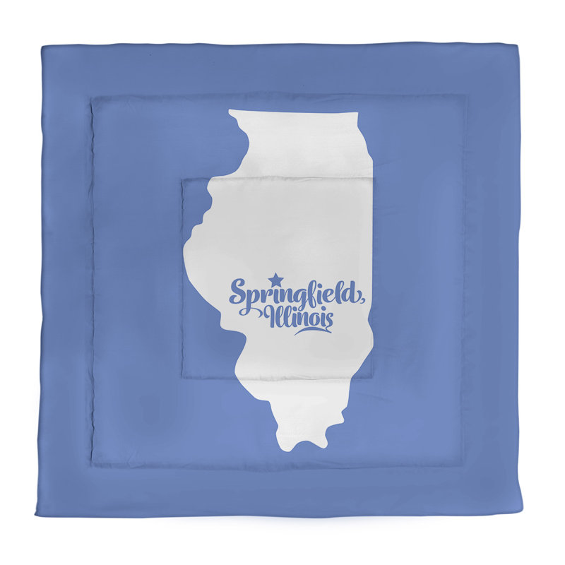 Illinois Percale Comforter, Twin XL Comforter, Blue