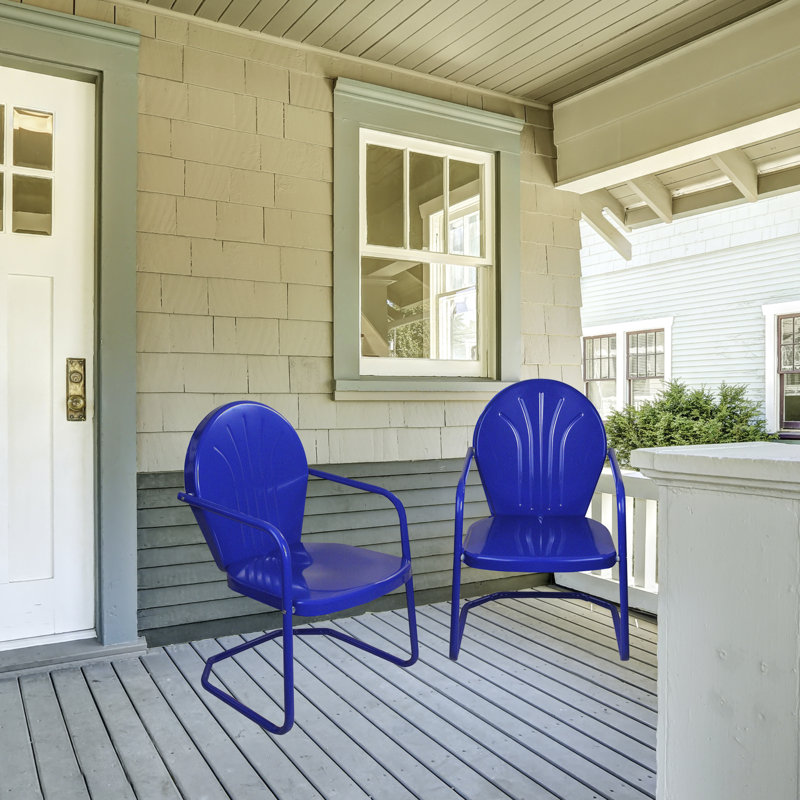 Fauteuil tulipe rétro d'extérieur 34 pouces, Marine