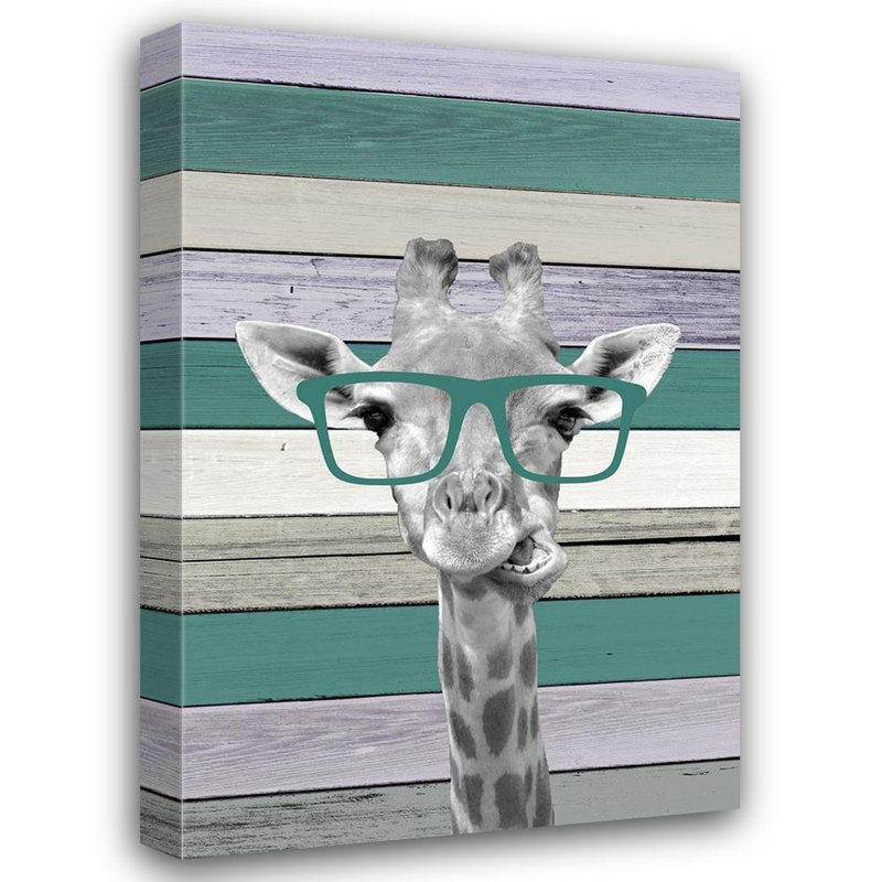 Art sur toile tendue par Trinx Allen, Kimberly Gallery: Giraffes Glasses 2, H 48 po x l 33 po