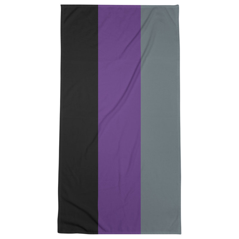 Lightweight Bath Towel, Black/Purple/Slate Gray