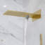 Système de douche thermostatique numérique brossé or avec pomme de douche à pluie murale, douchette à main et garniture de valve en laiton cUPC-132212802
