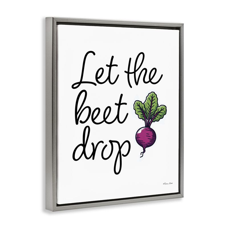 Cadre flottant Let The Beet Drop, design par Susan Ball, Cadre flottant gris lustré, H 21 po x l 17 po