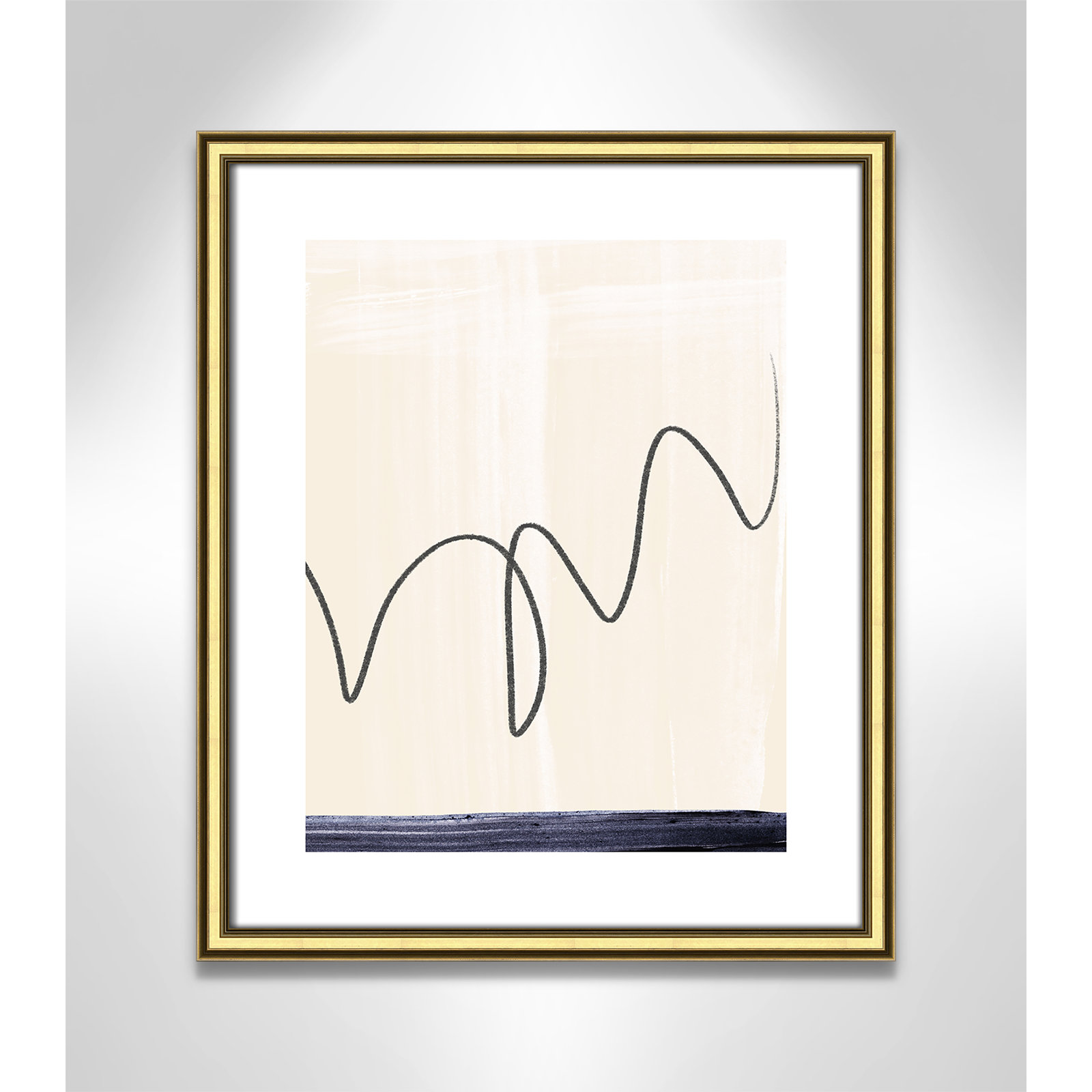 Tigerlily "Departured II" Painting, 20.25" H x 17.25" W x 0.88" D, Gold Framed Paper