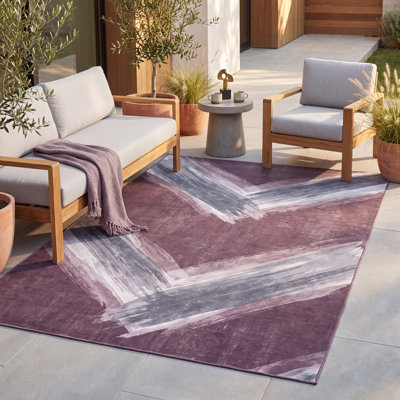 Tapis Spodumene moderne à rayures grises et blanches, antidérapant, à poils courts, pour l'intérieur et l'extérieur, adapté aux animaux domestiques, idéal pour le salon, la chambre, la salle à manger, l'entrée, le couloir, le bureau ou la cuisine (couleur prune), facile à nettoyer et imprimé, avec bords doux et lavable.