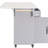 Grey Kitchen Island With Trash Storage, Drop Leaf, Spice Rack, Towel Holder, Adjustable Shelves, Dependable Lockable , Bin, Shelf,-1742630954