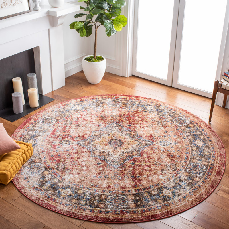 Broomhedge Bijar Performance Oriental Rug, Round 3', Brown/Rust
