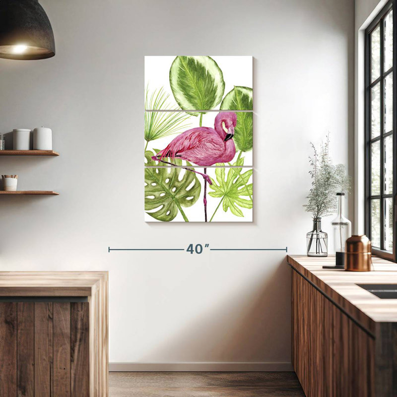 Flamant rose tropical Brampt II, H 38 po x l 24 po