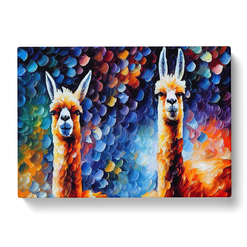 Llama Painting Abstract - Wrapped Canvas, 35cm H x 50cm W x 3cm D