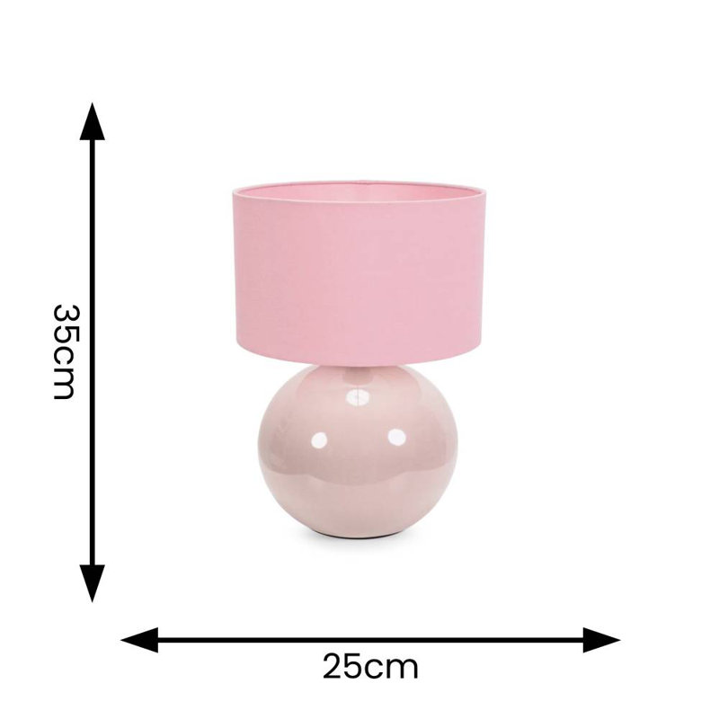 Motes Ceramic Table Lamp, Pink, Yes, Cream