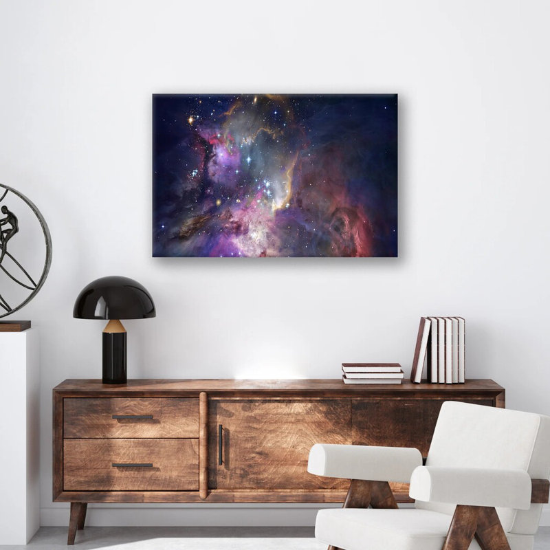 Galactic Print - Space Universe Wall Art - Cosmic Galaxy Canvas Poster - Nebula Stars Astronomy Artwork - Sci-Fi Space Decor - Deep Space Wall Hanging - Modern Home Decoration Art Print