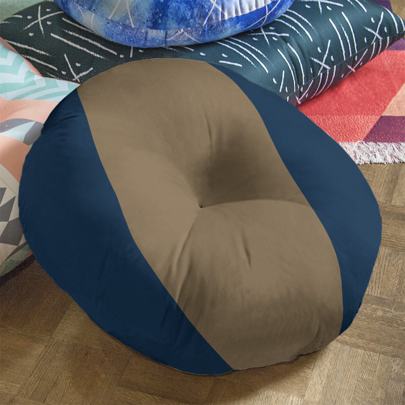 Coussin de sol touffeté baltimore retour, 30 po x 30 po, Blue/Gold