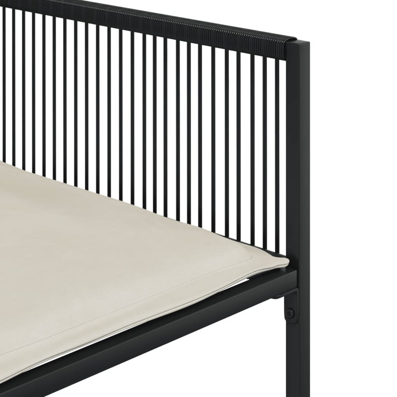  Ensemble de salle à manger de jardin noir, blanc crème
