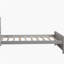 Lit plateforme en bois simple, gris
