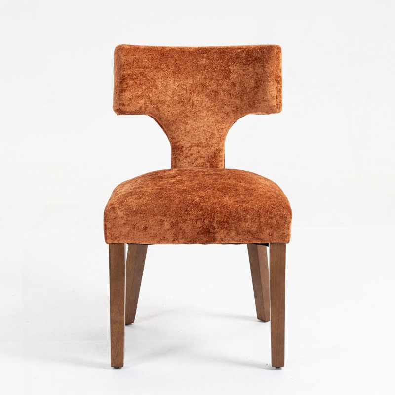 Fauteuil d'appoint en tissu d'ameublement en lin Farmhouse, Orange