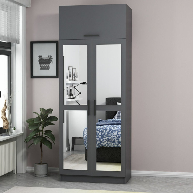 Garde-robe, Gris, H 92,5 po x l 35,4 po x P 20,5 po
