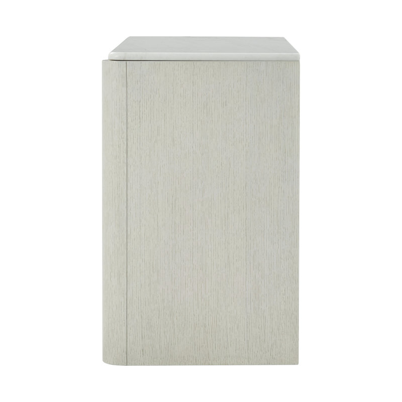 Opal White Marble Top 3-Drawer Nightstand