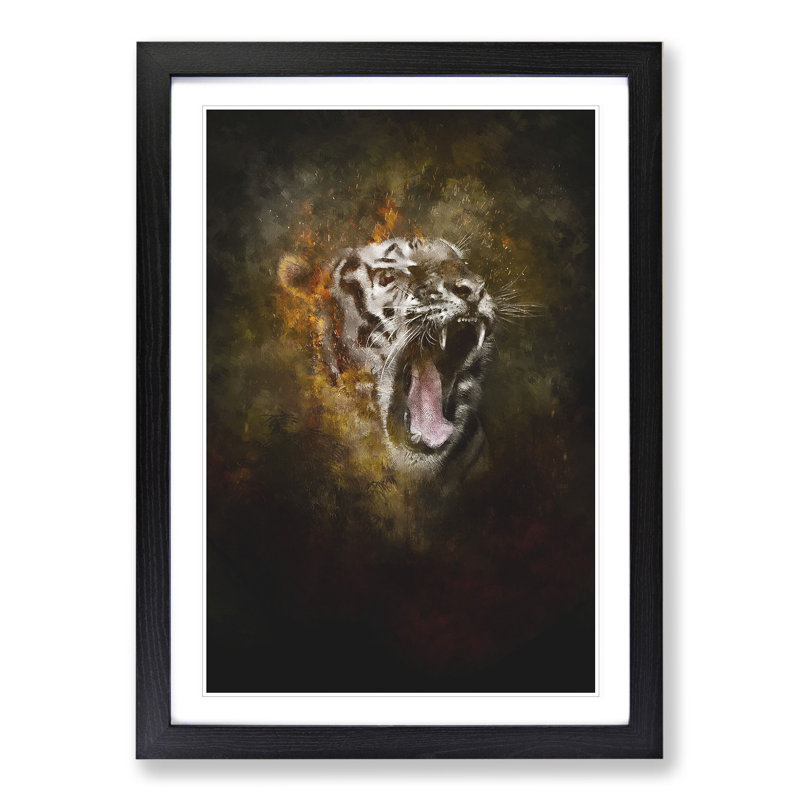 Tiger Roar - Picture Frame Graphic Art, Black, 65cm H x 48cm W x 2cm D
