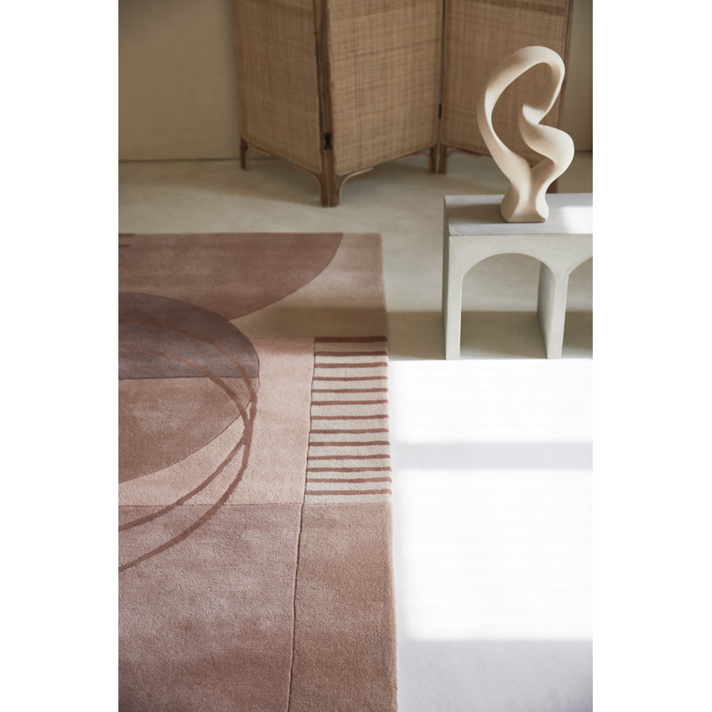 Decor Hand Tufted Wool Geometric Area Rug in Lola, Rectangle 6'7'' x 9'2''
