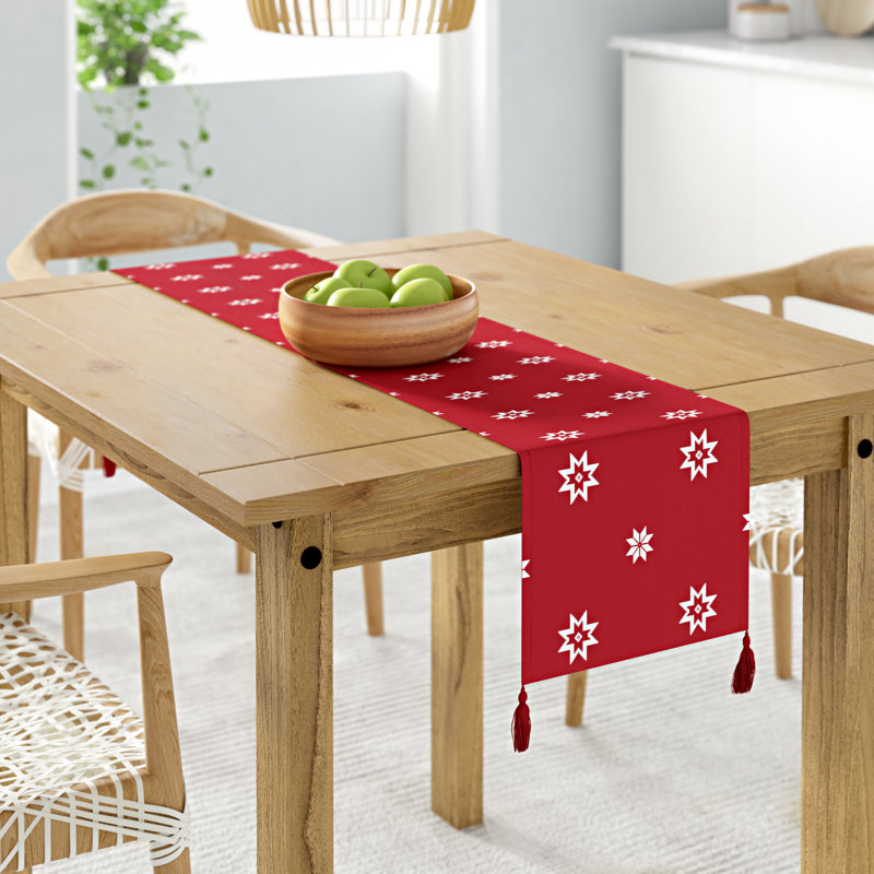Fern Christmas Table Runner, Red
