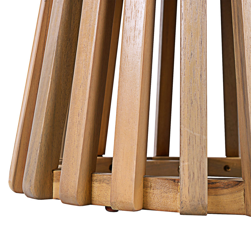 Table d'appoint d'extérieur en bois pour patio, Teck clair