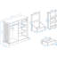 Unité de rangement pour poubelle de cuisine avec 2 tiroirs, 1 armoire inclinable et tablettes - blanc pour une fonctionnalité efficace