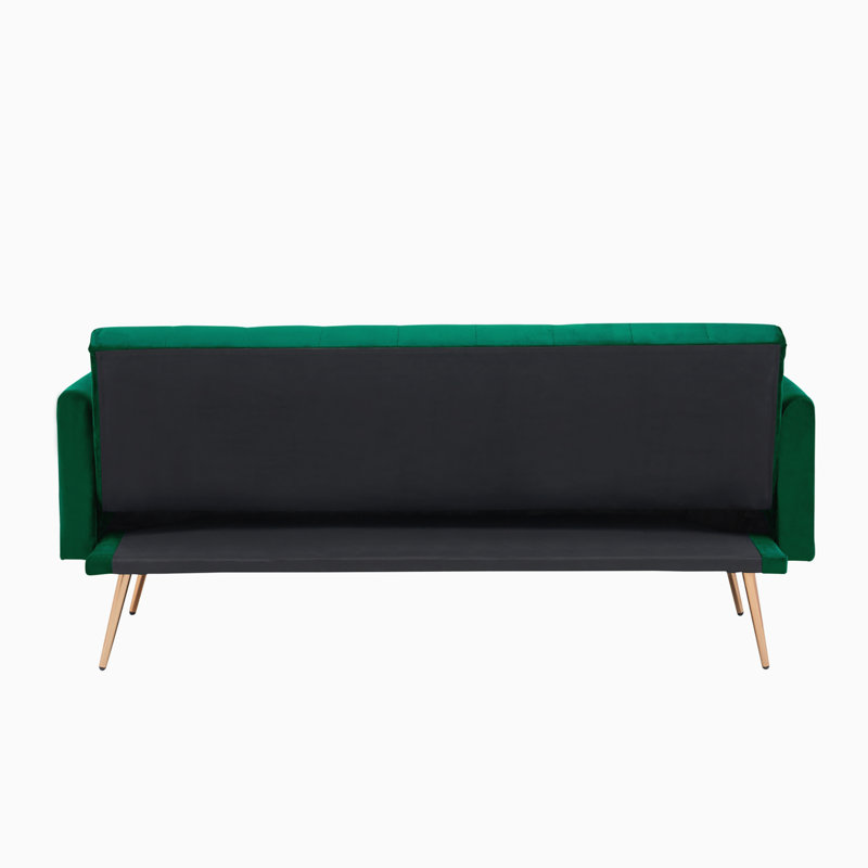 Vassallo 70.95'' Velvet Sleeper Sofa, Green Velvet