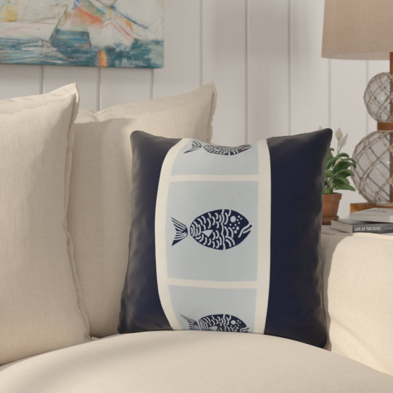 Sail, Sun, & Fun Reversible Throw Pillow, Green, 20" H x 20" W x 7" D