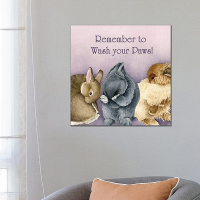 Bunny Bathtime by Tracy Lizotte - Wrapped Canvas Painting