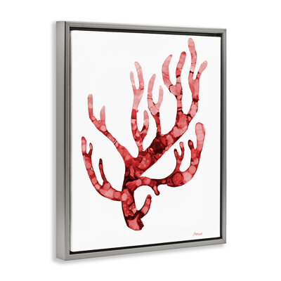  Art moderne moderne sur toile corail courbé par Patti Mann