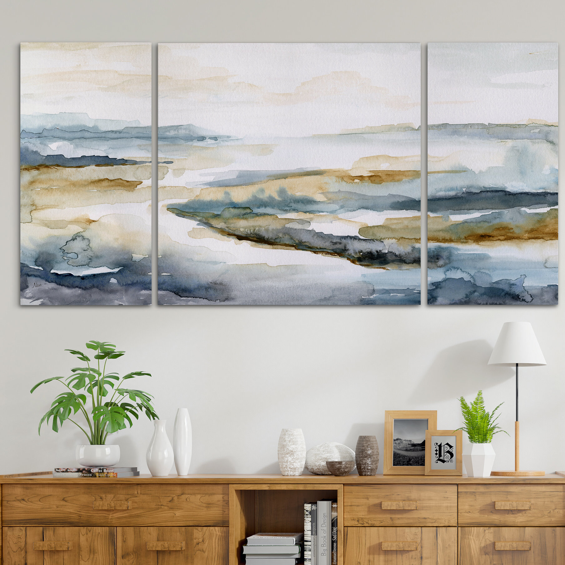 Wexford Home A Premium 'Estuary I' Painting Multi-Piece Image on Canvas ...