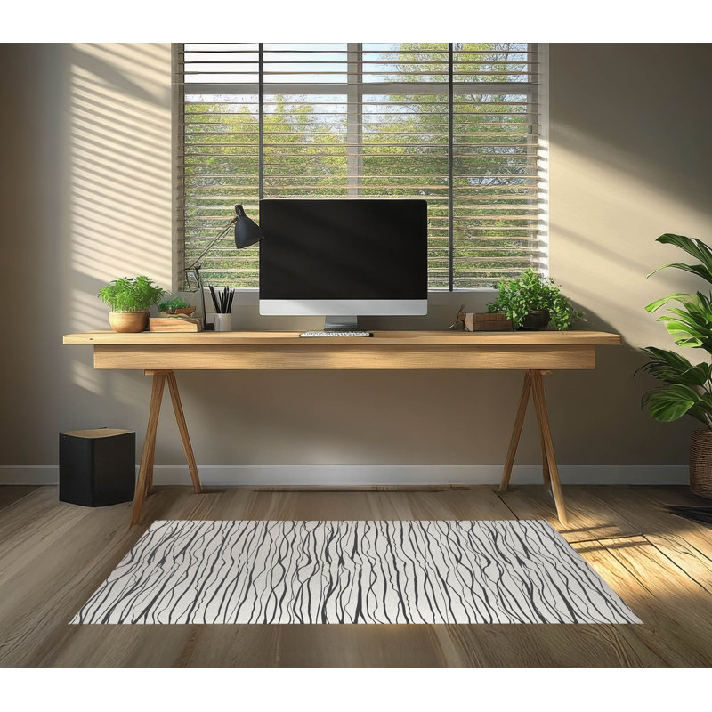 Tapis de bureau léger Legions, L 5 pi x L 3 pi, Ivory, Charcoal