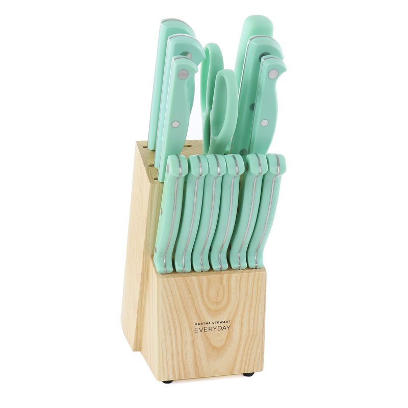 14 Piece Stainless Steel Cutlery Set in Black, Blue