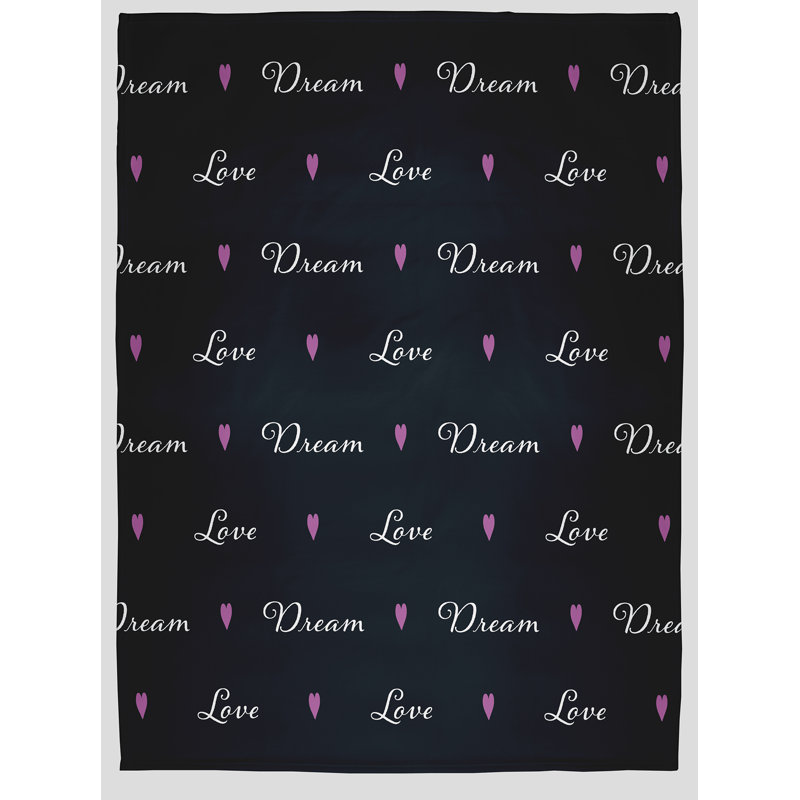 Jeté Love Dream Valentine's Day, Noir, noir, noir, noir, L 50 po x L 60 po