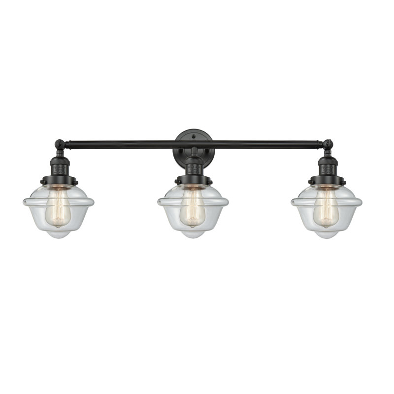 Anthony 3 - Light Dimmable Vanity Light, Brushed Satin Nickel, Clear, 60 Watt Vintage Incandescent Bulb