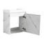 Meuble-lavabo blanc avec lavabo en résine et porte à fermeture en douceur - Lavabo compact au look élégant