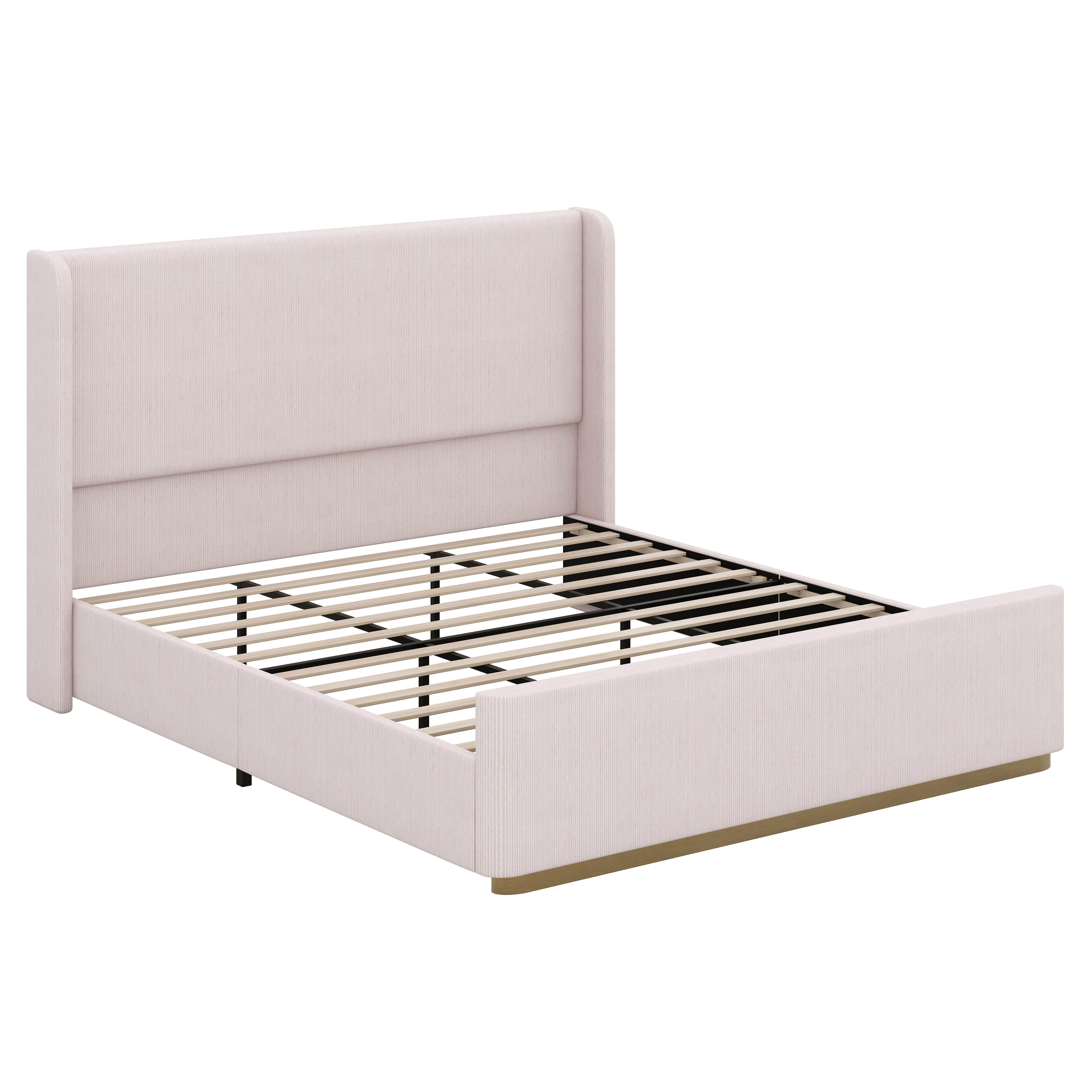 Mercer41 King Size Bed Frame And Headboard, Upholstered Bed Frame With ...