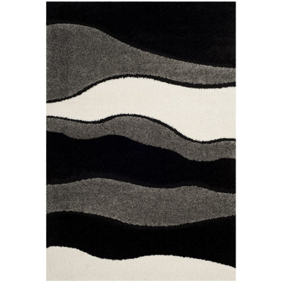 Ashal Abstract Gray/Black Area Rug