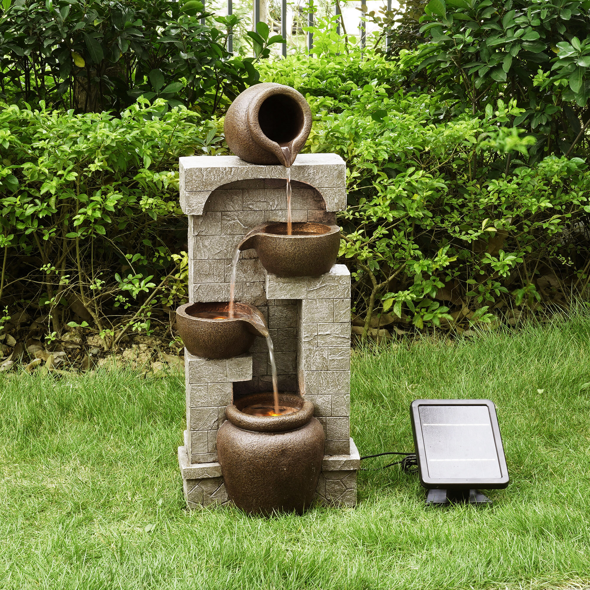 Winston Porter Caetana Teamson Home 28 Solar-Powered Outdoor Water Fountain  & Reviews