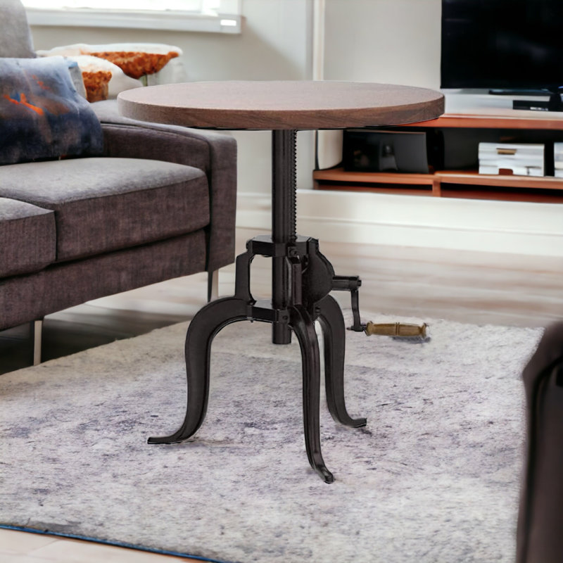 Table basse à piédestal en bois massif Hoschton